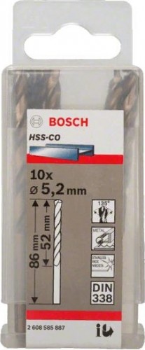 Сверло по металлу BOSCH HSS-CO 5.2 мм 10шт 2608585887 - изображение 2