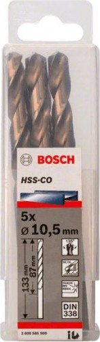 Сверло по металлу BOSCH HSS-CO 10.5 мм 5шт 2608585900 - изображение 2