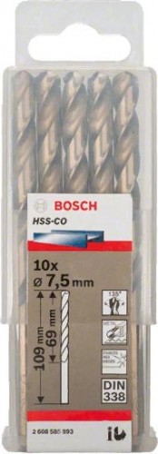 Сверло по металлу BOSCH HSS-CO 7.5 мм 10шт 2608585893 - изображение 2