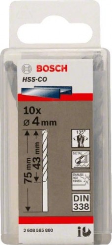 Сверло по металлу BOSCH HSS-CO 4 мм 10шт 2608585880 - изображение 2