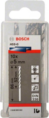 Сверло по металлу BOSCH HSS-G 5 мм 10шт 2608595062 - изображение 2