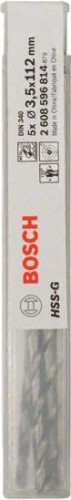 Сверло по металлу BOSCH HSS-G 3.5x73 мм 5шт удлиненных 2608596814 - изображение 2