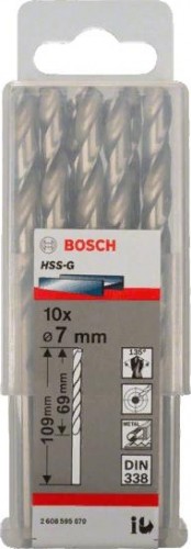Сверло по металлу BOSCH HSS-G 7 мм 10шт 2608595070 - изображение 2