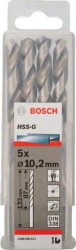 Сверло по металлу BOSCH HSS-G 10.2 мм 5шт 2608585523 - изображение 2