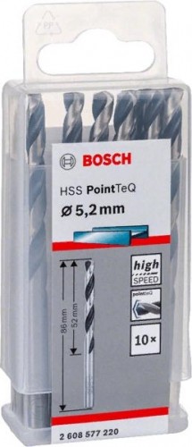 Сверло по металлу BOSCH HSS PointTeQ 5.2 мм 10шт 2608577220 - изображение 2