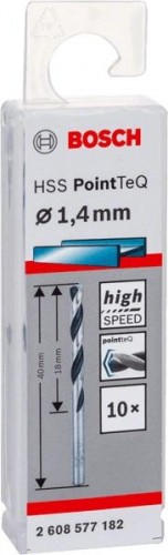 Сверло по металлу BOSCH HSS PointTeQ 1.4 мм 10шт 2608577182 - изображение 2