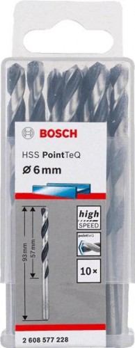 Сверло по металлу BOSCH HSS PointTeQ 6 мм 10шт 2608577228 - изображение 2