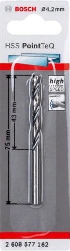 Сверло по металлу BOSCH HSS PointTeQ 4.2 мм 2608577162 - изображение 2