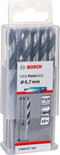 Сверло по металлу BOSCH HSS PointTeQ 6.7 мм 10шт 2608577235 - изображение 2