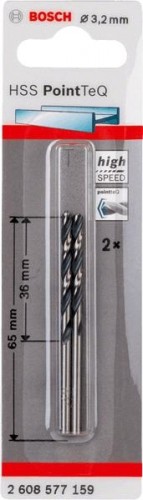 Сверло по металлу BOSCH HSS PointTeQ 3.2 мм 2шт 2608577159 - изображение 2