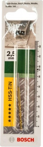 Сверло по металлу BOSCH HSS-TiN 2.5x30x57 2609255091 - изображение 2