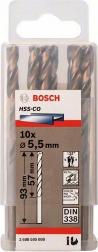 Сверло по металлу BOSCH кобальтовое   5.5 мм (уп10шт) 2608585888
