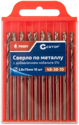 Сверло по металлу Cutop Profi 3,8x70 мм с кобальтом 5%, 10 шт 48-38-10 - изображение 2