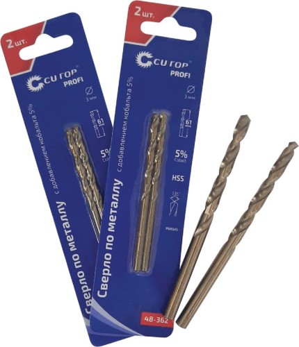 Сверло по металлу Cutop Profi 5,5x93 мм с кобальтом 5%, 2 шт. 48-378