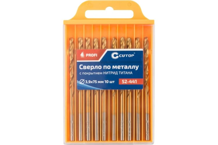 Сверло по металлу Cutop Profi 3,9х75 мм с титановым покрытием, 10 шт 52-441 - изображение 2