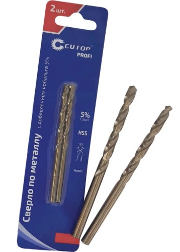 Сверло по металлу Cutop Profi 3,5x70 мм с кобальтом 5%, 2 шт. 48-367