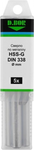 Сверло по металлу D.BOR HSS-G 12.0х101/151 мм шлифованное DIN 338 (5 шт.) D-TD-338-HSS-120-05 - изображение 2