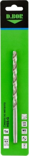 Сверло по металлу D.BOR HSS-G 8.0х109/165 мм удлиненное DIN 340 шлифованное D-TD-340-HSS-080-01 - изображение 2
