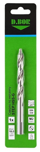 Сверло по металлу D.BOR STEP, DIN 338 10,0*87/133 шлифованное D-TDS-338-HSS-100-01 - изображение 3