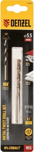 Сверло по металлу Denzel HSS Co-8% 5,5 мм, 71443 - изображение 4