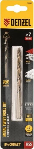 Сверло по металлу Denzel HSS Co-8% 7 мм, 71449 - изображение 4