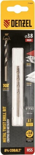 Сверло по металлу Denzel HSS Co-8% 3,8 мм, 71424 - изображение 3