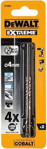 Сверло по металлу DeWALT 4 x 39 / 70 мм HSS-CO Extreme кобальтовое DT4904-QZ (2шт) DT4904-QZ - изображение 2