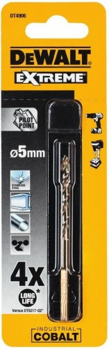 Сверло по металлу DeWALT 5,0 x 52 / 86 мм HSS-CO Extreme кобальтовое DT4906-QZ DT4906-QZ - изображение 2