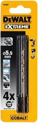 Сверло по металлу DeWALT 5,5 x 57 / 93 мм HSS-CO Extreme кобальтовое DT4907-QZ DT4907-QZ - изображение 2