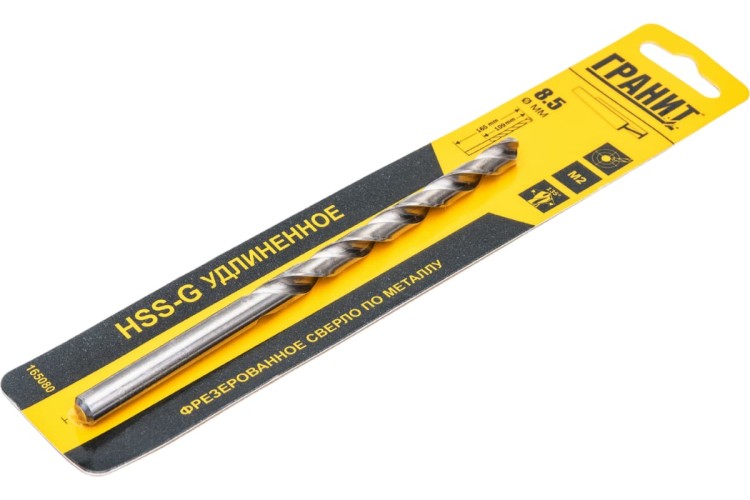 Сверло по металлу ГРАНИТ HSS-G удлиненное 8,5х165/109 165080 - изображение 3
