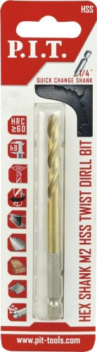 Сверло по металлу P.I.T. AMED12-0005 с шестигранным хвостовиком 5,0x106мм