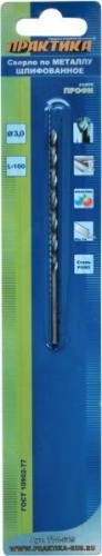 Сверло по металлу ПРАКТИКА удлиненное Р6М5 3,0х100 мм 774-689