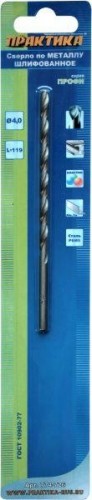 Сверло по металлу ПРАКТИКА удлиненное Р6М5 4,0х119 мм 774-726