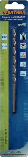 Сверло по металлу ПРАКТИКА удлиненное Р6М5 5.0х132 мм 774-764