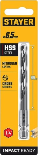 Сверло по металлу STAYER НЕХ-1/4", d 6.5х124 мм 29603-6.5 - изображение 3