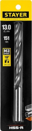 Сверло по металлу STAYER PROFI 13.0х151мм, hss-r, быстрорежущая сталь м2(s6-5-2) 29602-13 - изображение 2