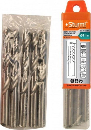 Сверло по металлу Sturm 1055-04-11S-SS5 11,0х142 мм, 5 шт. - изображение 2
