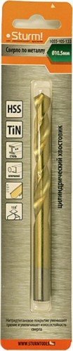 Сверло по металлу Sturm 1055-105-133 10,5х133 мм, нитридтитан., 118° - изображение 2