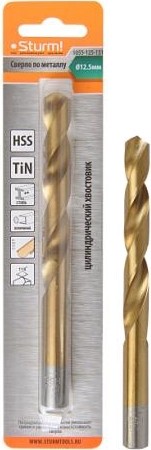 Сверло по металлу Sturm 1055-125-151 12,5х151 мм, нитридтитан., 118° - изображение 2