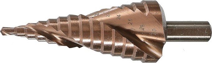 Сверло по металлу Sturm 1055-S430 ступенчатое 4-30мм, шаг 2мм, hss+tin прямое