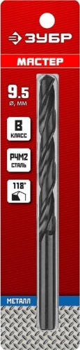 Сверло по металлу ЗУБР МАСТЕР 9.5х125мм, сталь р4м2, класс в 29605-9.5 - изображение 2