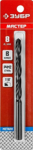 Сверло по металлу ЗУБР МАСТЕР 8.0х117мм, сталь р4м2, класс в 29605-8 - изображение 2