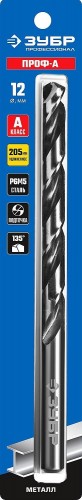 Сверло по металлу ЗУБР ПРОФЕССИОНАЛ 12,0x205мм, удлиненное сталь р6м5, класс а 29624-12 - изображение 2