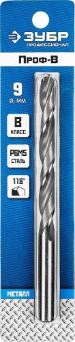 Сверло по металлу ЗУБР ПРОФЕССИОНАЛ 9.0х125мм, сталь р6м5, класс в 29621-9 - изображение 2