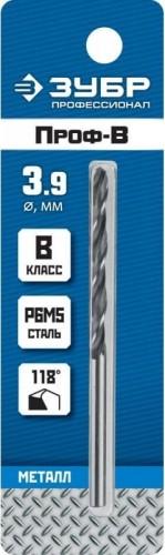 Сверло по металлу ЗУБР ПРОФЕССИОНАЛ 3.9х75мм, сталь р6м5, класс в 29621-3.9 - изображение 3