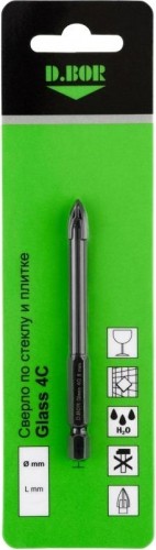 Сверло по стеклу и керамике D.BOR Glass 4C 10x90 D-DB-G4C-H-10 - изображение 3