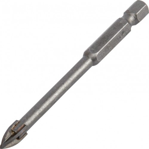 Сверло по стеклу и керамике Denzel 6 мм крестовая пластина, 6-гр. хвостовик 728053