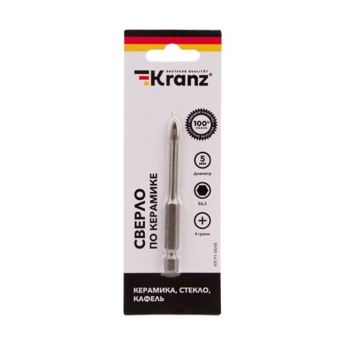 Сверло по стеклу и керамике Kranz KR-91-0648 5 мм, 4 грани - изображение 3