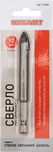 Сверло по стеклу и керамике REXANT 12 мм шестигранный хвостовик 91-0645 - изображение 3