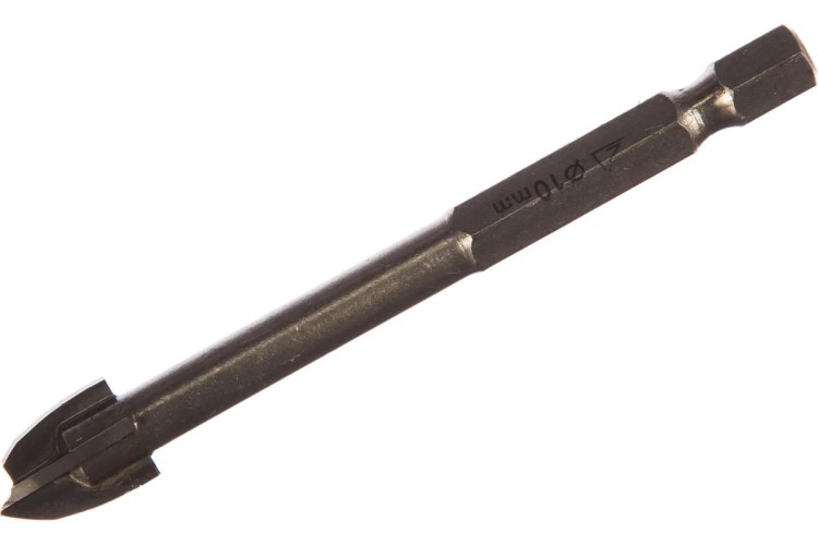 Сверло по стеклу и керамике STAYER 10 х 85мм PROFI 4х кромка, HEX 1/4 2985-10_z01